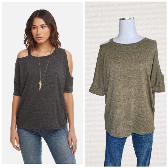 Chaser Tops - Chaser Cutout Avalon Dolman Top Olive
